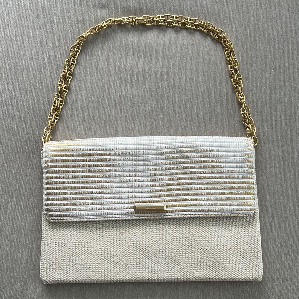 Stella dot gold versatile chain link clutch crossbody chain